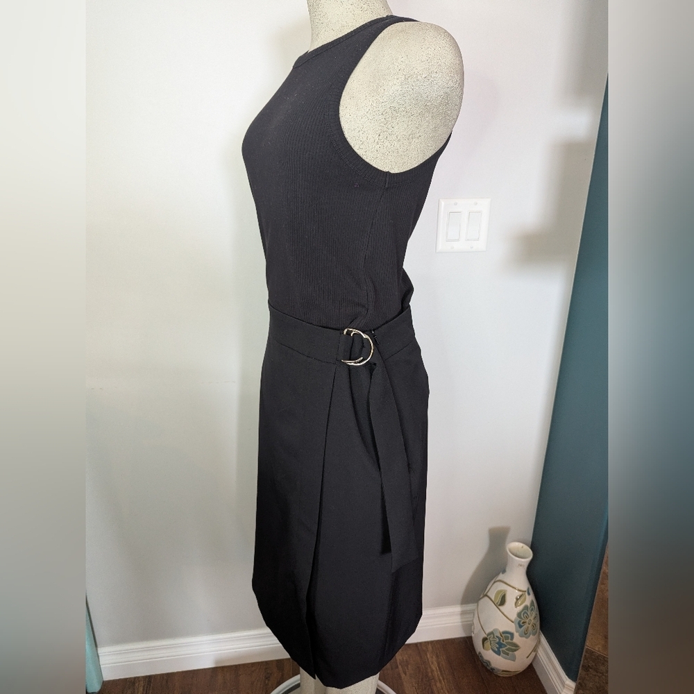 Black Wrap Midi Skirt with D-Ring fully lined black skirt  14 tall fits like 1x
